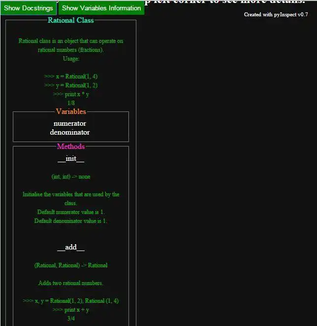 Download web tool or web app pyInspect