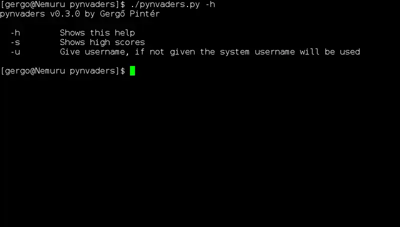 Завантажте веб-інструмент або веб-програму pynvaders для роботи в Linux онлайн
