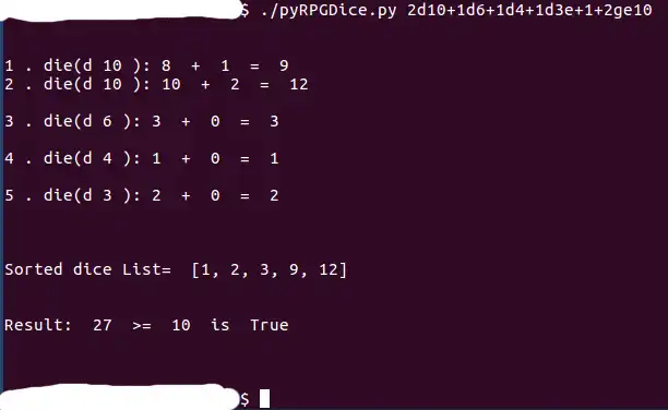 Download web tool or web app pyRPGDice to run in Linux online
