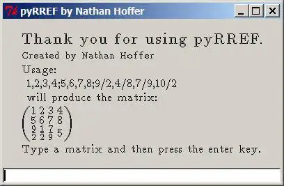 Download webtool of web-app pyRREF om online in Windows te draaien via Linux online