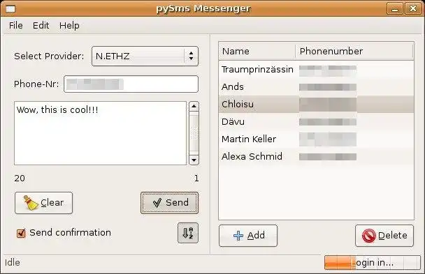 Download web tool or web app PySms Text Messenger