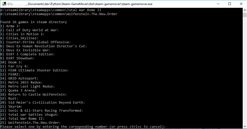 Download web tool or web app pySteamGameMover to run in Windows online over Linux online