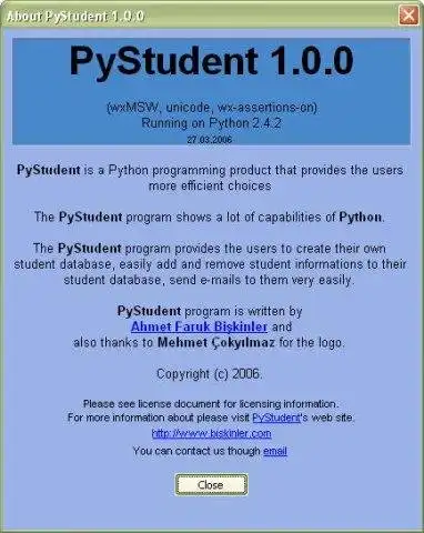 הורד את כלי האינטרנט או אפליקציית האינטרנט PyStudent