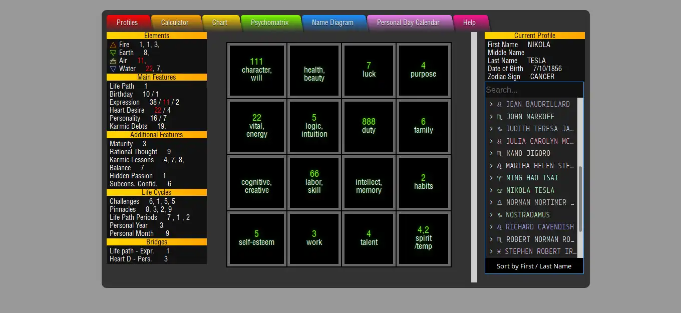 Download web tool or web app Pythagorean-Numerology-Calculator