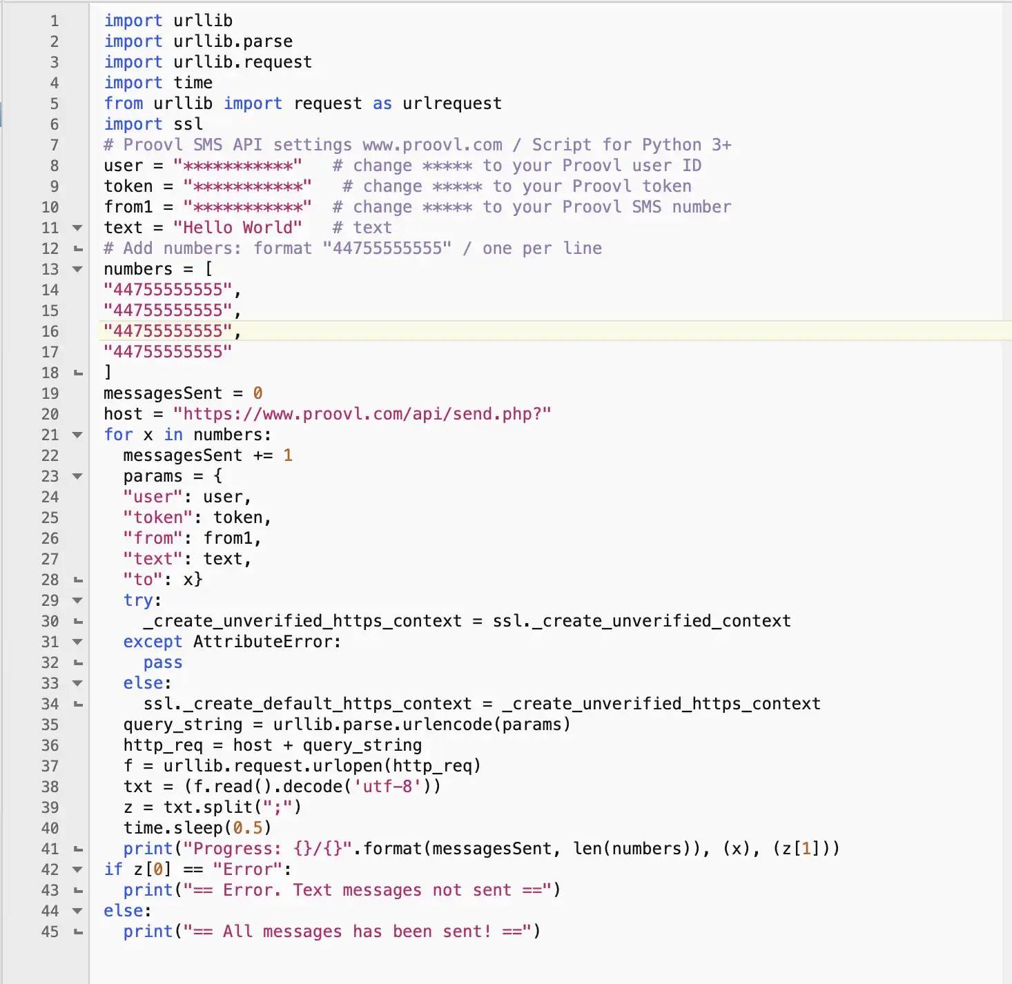 Laden Sie das Web-Tool oder die Web-App herunter Python Bulk-SMS-API