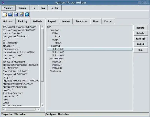 Muat turun alat web atau apl web Python Tk Gui Builder