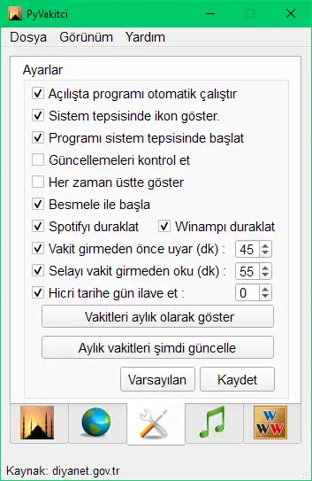 Download webtool of webapp PyVakitci