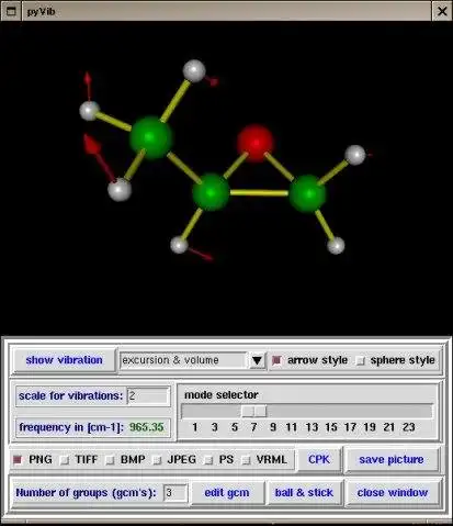 Download web tool or web app pyVib Molecular Graphics Program