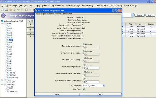 Download web tool or web app QBrowser for GlassFish JMS / WebLogic MQ