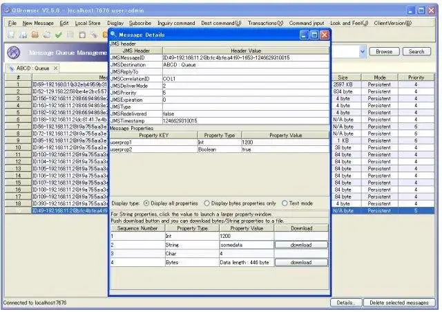 Завантажте веб-інструмент або веб-програму QBrowser для GlassFish JMS / WebLogic MQ
