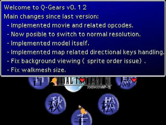 WebツールまたはWebアプリQ-Gears：無料のファイナルファンタジー7エンジンをダウンロードしてください。 Linuxオンラインで実行するには