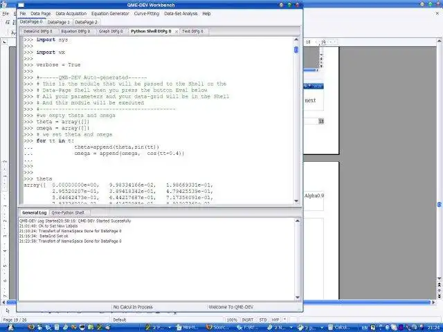 Linux 온라인에서 실행하려면 웹 도구 또는 웹 앱 QME-Dev Workbench(wxSciPy)를 다운로드하세요.