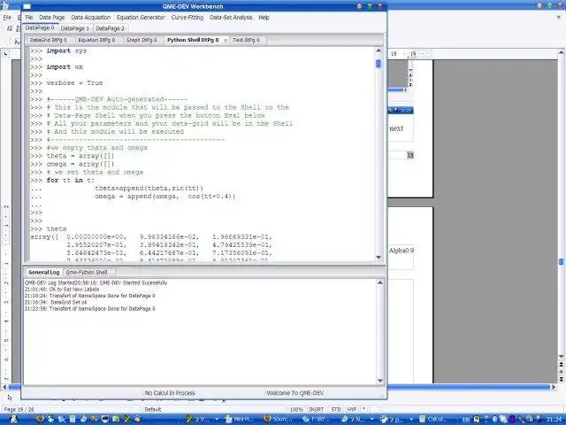 Scarica lo strumento Web o l'app Web QME-Dev Workbench (wxSciPy) per l'esecuzione in Linux online