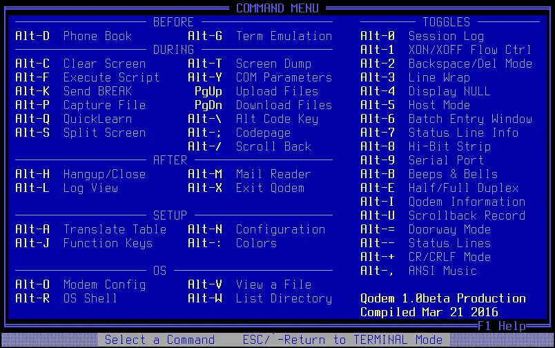 Завантажте веб-інструмент або веб-програму Qodem Terminal Emulator