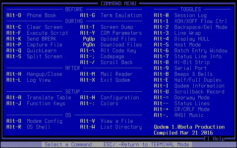 下载网络工具或网络应用 Qodem Terminal Emulator 以在 Linux 中在线运行