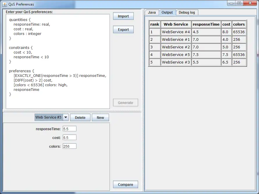 Download web tool or web app QoSPref