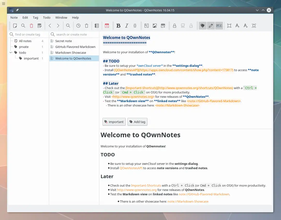 Download web tool or web app QOwnNotes