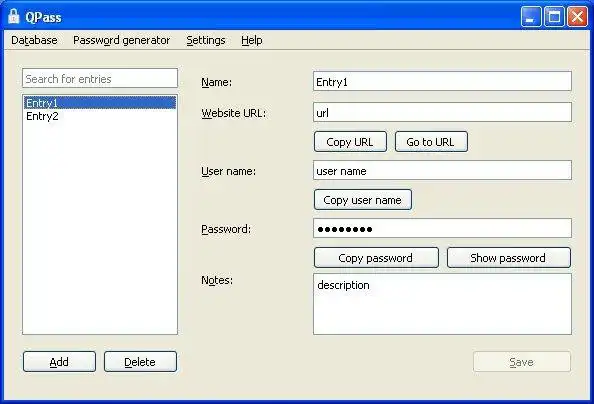 Завантажте веб-інструмент або веб-програму QPass менеджер паролів