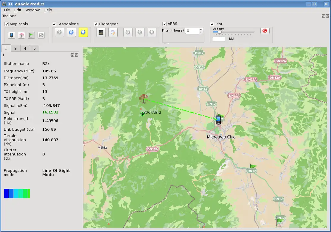 Download web tool or web app QRadioPredict to run in Windows online over Linux online