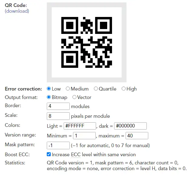Mag-download ng web tool o web app QR Code generator library