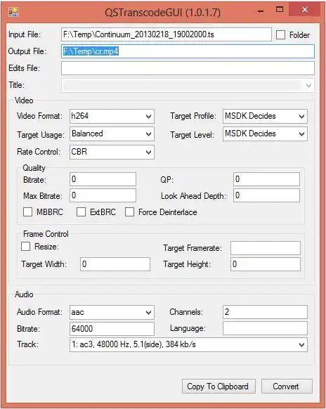 下载网络工具或网络应用程序 QSTranscode