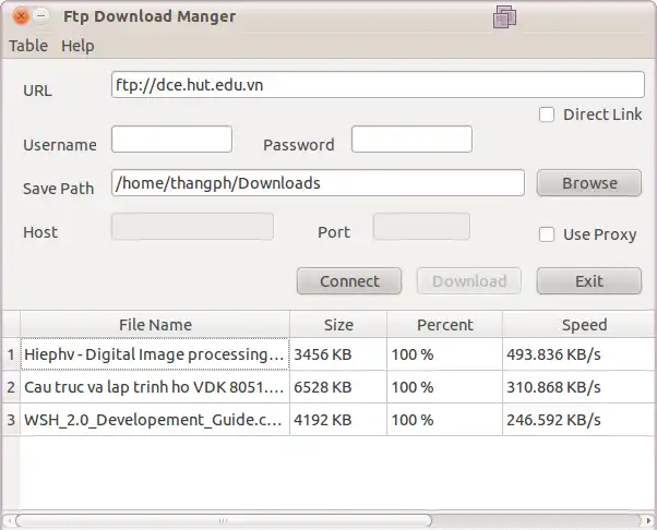 Muat turun alat web atau aplikasi web QtFtpDownloader