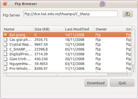 Web aracını veya web uygulamasını indirin QtFtpDownloader