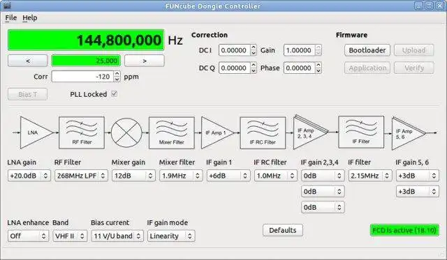 Download web tool or web app Qthid Funcube Dongle Controller