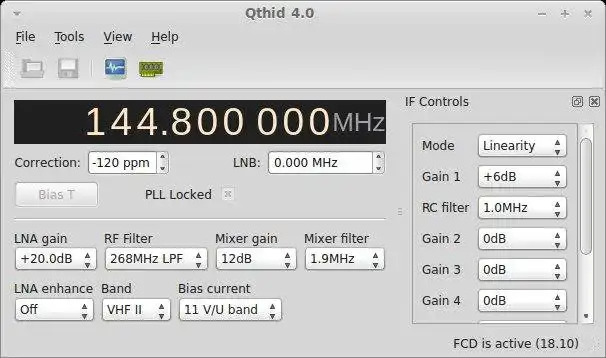 Download web tool or web app Qthid Funcube Dongle Controller