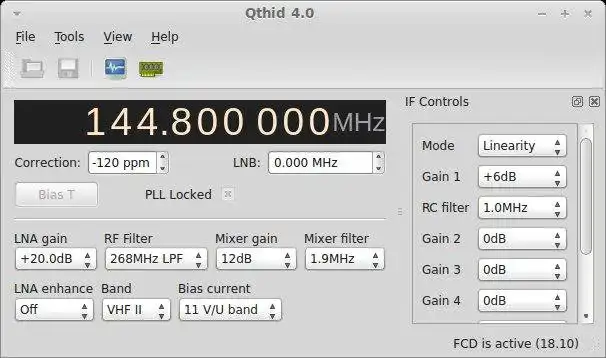 Загрузите веб-инструмент или веб-приложение Qthid Funcube Dongle Controller