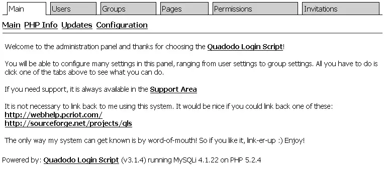 下载网络工具或网络应用程序 Quadodo 登录脚本
