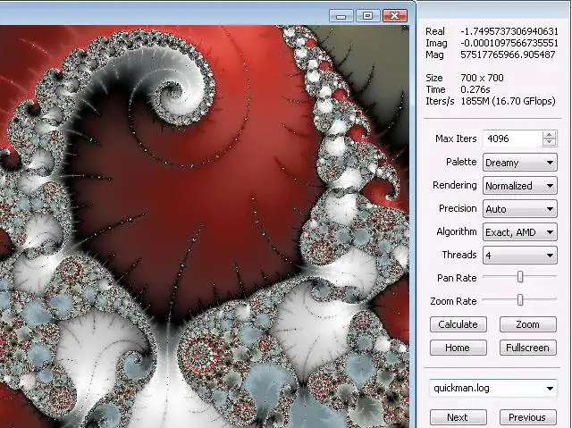 Descargue la herramienta web o la aplicación web QuickMAN - Fast Mandelbrot Generator para ejecutar en Windows en línea sobre Linux en línea