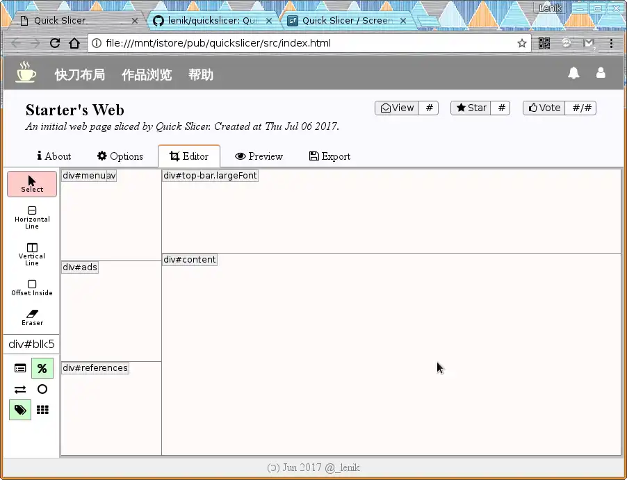 Mag-download ng web tool o web app Quick Slicer