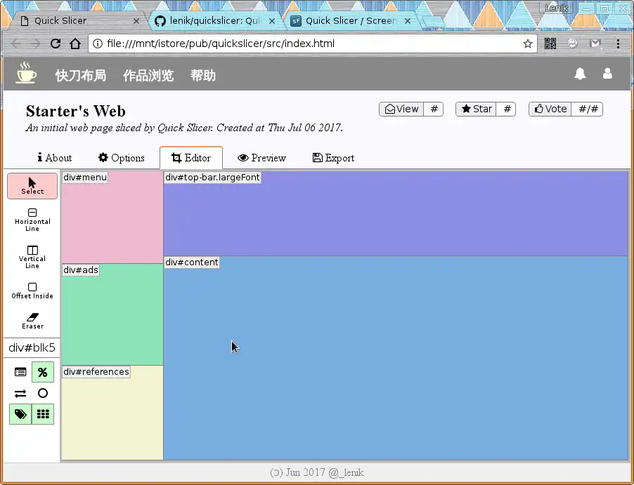 Mag-download ng web tool o web app Quick Slicer