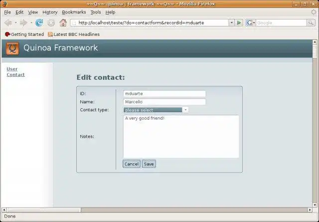 Загрузите веб-инструмент или веб-приложение Quinoa Framework