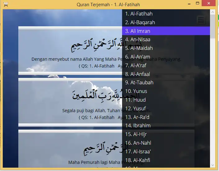 Unduh alat web atau aplikasi web quran-terjemahan