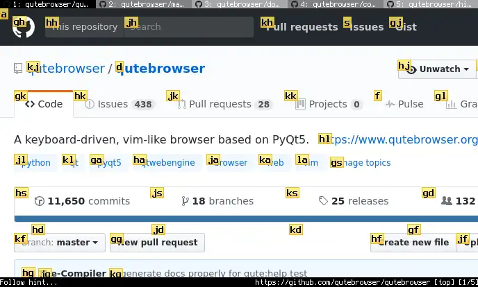 Download web tool or web app qutebrowser