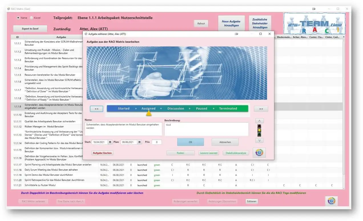 Download web tool or web app RACI