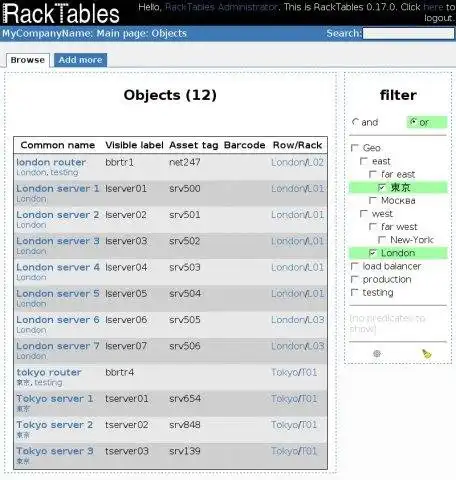 ওয়েব টুল বা ওয়েব অ্যাপ RackTables ডাউনলোড করুন