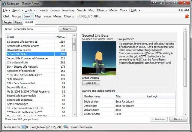 Download web tool or web app Radegast Metaverse Client to run in Windows online over Linux online