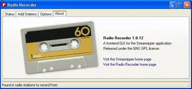 ดาวน์โหลดเครื่องมือเว็บหรือเว็บแอป Radio Recorder GUI