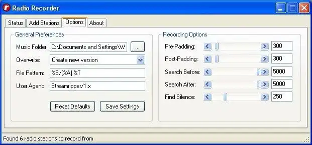 ดาวน์โหลดเครื่องมือเว็บหรือเว็บแอป Radio Recorder GUI