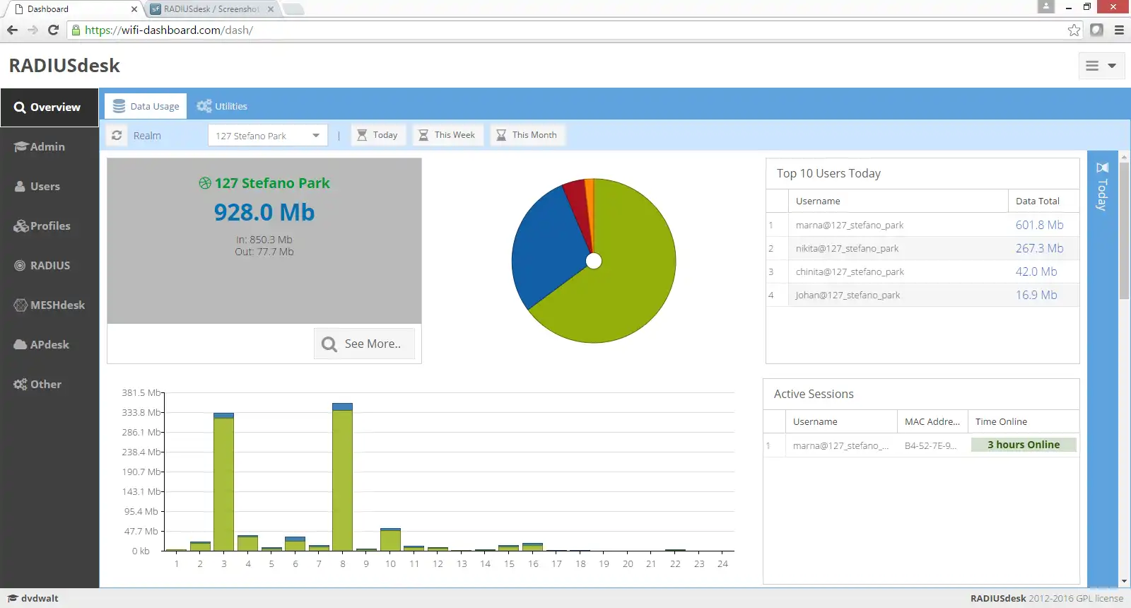 Web aracını veya web uygulamasını indirin RADIUSdesk