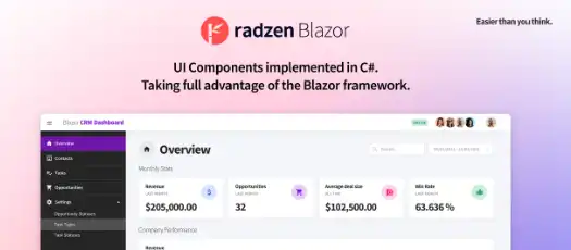 ดาวน์โหลดเครื่องมือเว็บหรือเว็บแอป Radzen Blazor Components
