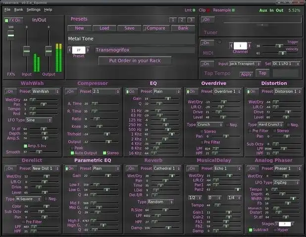 Laden Sie das Web-Tool oder die Web-App Rakarrack Guitar Effects herunter