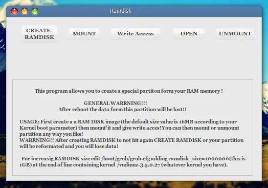 הורד את כלי האינטרנט או אפליקציית האינטרנט Ramdisk