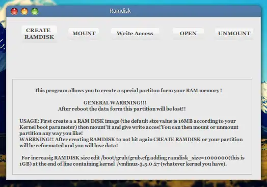 Scarica lo strumento web o l'app web Ramdisk