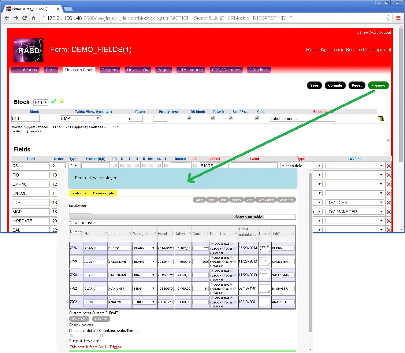 Muat turun alat web atau aplikasi web RapidASDEv untuk Oracle