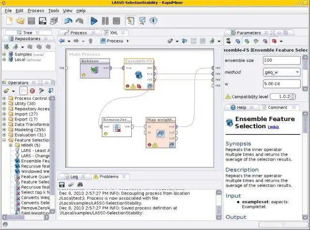 הורד את כלי האינטרנט או אפליקציית האינטרנט RapidMiner Feature Selection Extension להפעלה ב-Windows באופן מקוון דרך לינוקס מקוונת