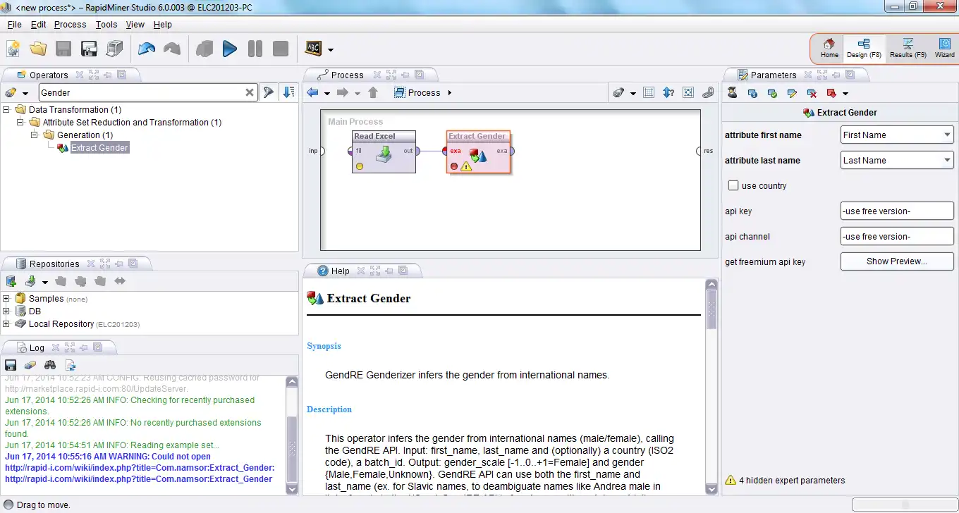 ดาวน์โหลดเครื่องมือเว็บหรือเว็บแอป Rapidminer Onomastics Extension